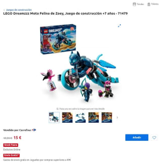 Lego Dreamzzz Moto felina de Zoey por 15€.