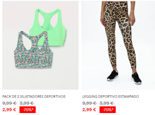 Ropa deportiva mujer por 2,99€ y 3,99€