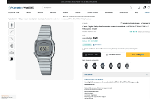 Casio digital alarma acero inoxidable LA670WA-7DF mujer por 29€