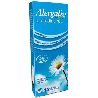 Alergaliv Loratadina de 10mg com 15 Comprimidos - R$ 5,33