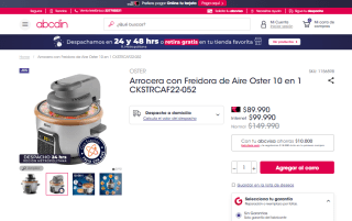 Arrocera con freidora de aire Oster 10 en 1 por $89.990