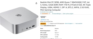 Beelink GTR7 Mini Gaming PC, Ryzen 7 7940HS 8-Core 16-Thread 5.1GHz Processor voor €749,99 bij Amazon