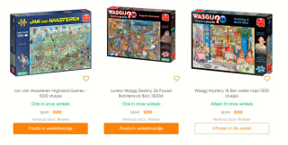Alle puzzels, van 1000 stukjes van bv Jan van Haasteren, Wasgij en meer voor €9,99 bij Blokker