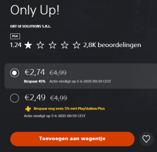Only Up voor €2,74 in de Playstation Store