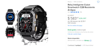 Smartwatch Reloj Cubot C28 por $583 en Mercado Libre