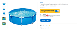 Piscina Redonda Estructura Acero por $63.000