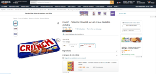 Lot de 2 Tablettes Crunch Chocolat au Lait et aux Céréales - 2 x 100g à 1€