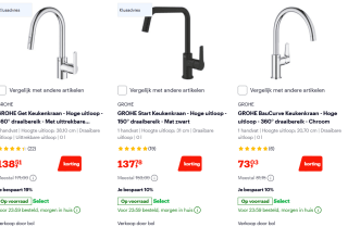 Divers Grohe kranen vanaf €73,03 bij Bol