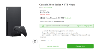 Consola Xbox Series X 1 TB a $11,378 en Bodega Aurrera