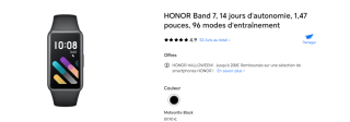 Bracelet connecté Honor Band 7 - Noir à 59,90€