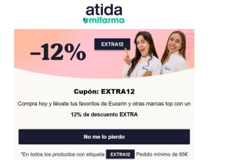 12% descuento en seleccionados con compra mínima de 85€