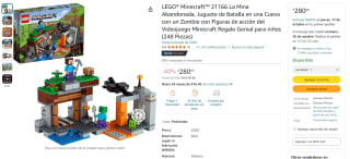LEGO Minecraft La Mina Abandonada por $280 en Amazon