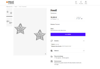 Pendientes de botón de acero inoxidable con estrella por 15,50€