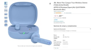 Auriculares True Wireless JBL Wave Flex, Autonomía 32 h por 49,99€