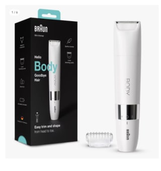 Afeitadora corporal para Hombre o Mujer Braun BS1000, Resistente al agua, Autonomía 60 min por 17.09€ (Cuenta Nueva 10.27€)