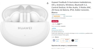 Huawei FreeBuds 5i Auriculares Inalámbricos por 65,29€