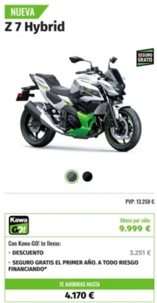 Kawasaki Z 7 Hybrid Apta para carnet A2 desde 9,999€