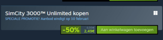 SimCity 3000™ Unlimited voor €2,49 via Steam