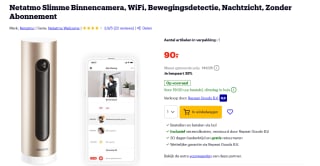 Netatmo Slimme Binnencamera voor €90 bij Bol