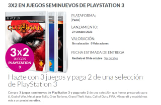 3x2 juegos seminuevos de una selección en Game