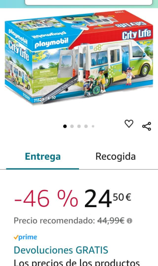 Playmobil City Life Autobús Escolar por 24,50€.