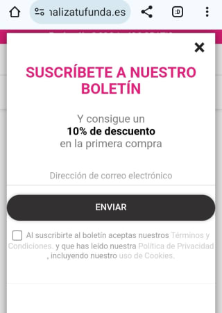 -10% por suscribirnos a la Newsletter Personaliza tu funda.