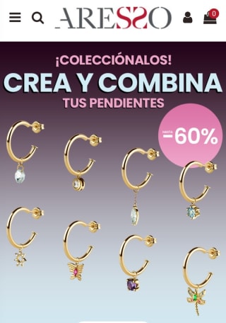 Hasta -60% Pendientes en Joyerías Aresso.
