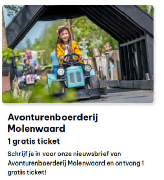 Gratis ticket voor Avonturenboerderij Molenwaard