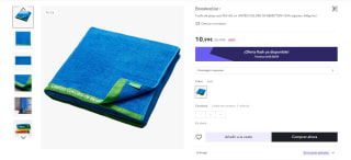 toalla de playa azul 90x160 Benetton por 8,24€