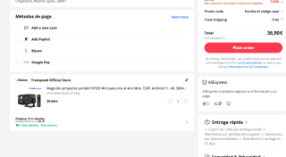 Proyector Magcubic portátil HY320 Mini para cine al aire libre 720P Android 11 4K 300ANSI Wifi6 BT5.0 a solo 36,90€