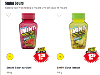 Smint Sours voor €1,29 bij Dirk
