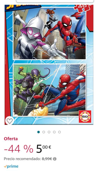 Educa 2 Puzzles de 48 Piezas, Puzzle Infantil Spider-Man por 5€.