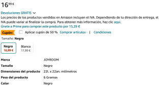 9 Unidades Clip de cable ajustable magnético y adhesivo JOYROOM por solo 7,64€