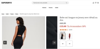 Robe mi-longue en jersey avec détail au dos à 21.00€