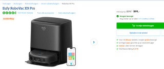 Eufy RoboVac X9 Pro robotstofzuiger met dweilfunctie voor €599 bij Coolblue