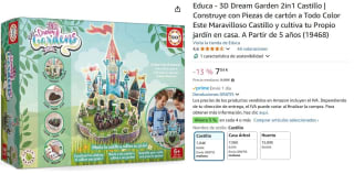 Educa - 3D Dream Garden 2in1 Castillo | Construye con Piezas de cartón a Todo Color Este Maravilloso Castillo y cultiva tu Propio jardín por 7,04€
