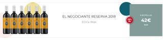 6 Botellas de El Negociante Reserva 2018 por 32€