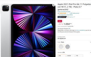 Apple iPad Pro 2021 11" Wifi 2TB Zilver voor €1.094,99 bij Amazon