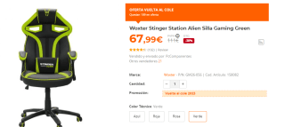 Woxter Stinger Station Alien Silla Gaming por 67,99€