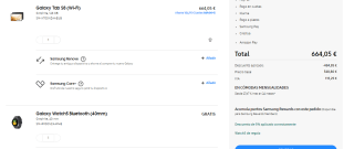 Galaxy Tab S8 8GB/128GB + REGALO: Galaxy Watch5 por 664.05€