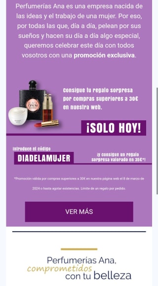 Regalo por compi de +30€ en Perfumerías Ana