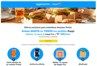 Rappi Pro 12 Meses Gratis con Amazon Prime