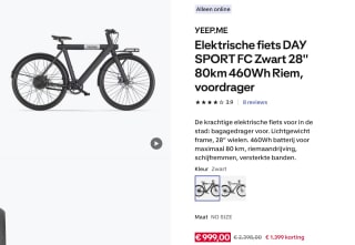 Elektrische fiets DAY SPORT FC Zwart 28'' 80km 460Wh Riem, voordrager voor €999 bij Decathlon