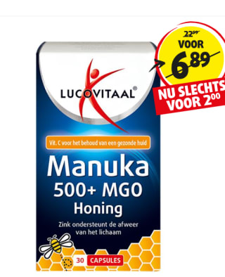30 capsules Lucovitaal Manuka Honing Zink voor €2 bij Lucovitaal