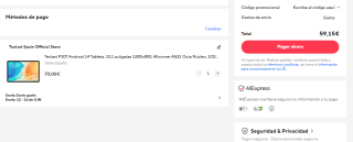 Tablet Teclast P30T 10,1'' de 4GB/128GB Android 14 por 55,19€