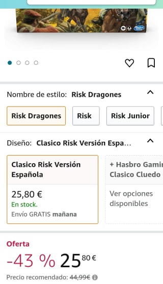 Hasbro Gaming- Risk Dragones por 25,80€.
