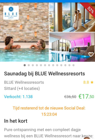 Via social deal - 52% saunadag bij blue wellnessresorts