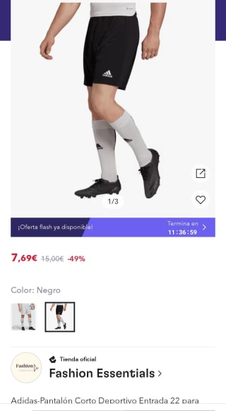 Adidas-Pantalón Corto Deportivo Entrada 22 para Hombre por 7,70€