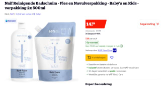 Fles Naïf Badschuim en navulverpakking- 2x 500ml voor €17,40 bij Bol.com
