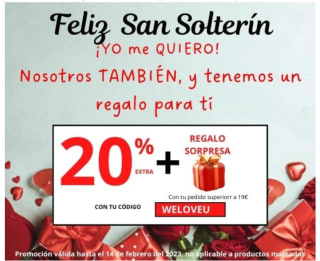 Descuento de -20% y regalo por compras de +19€